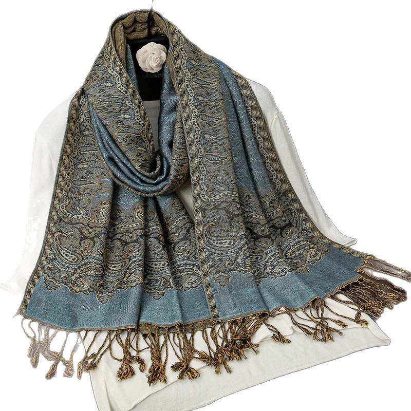 Buddha Stones Winter Ethnische Tibetischen Jacquard Paisley Druck Muster Quaste Gemütliche Schal Schal - image 6