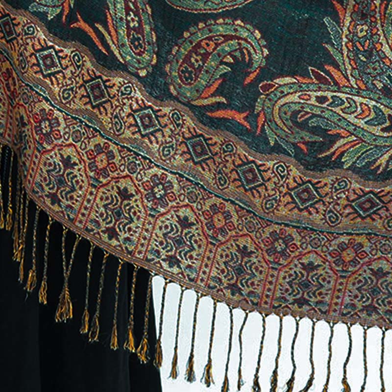Buddha Stones Böhmen Stil Tibetischen Paisley Blumenmuster Quaste Gemütliche Schal Schal - image 4