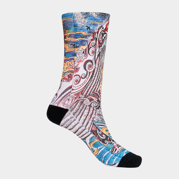 Buddha Stones Casual Whale Waves Sunset Micro Crew Herren Damen Unisex Socken - image 8