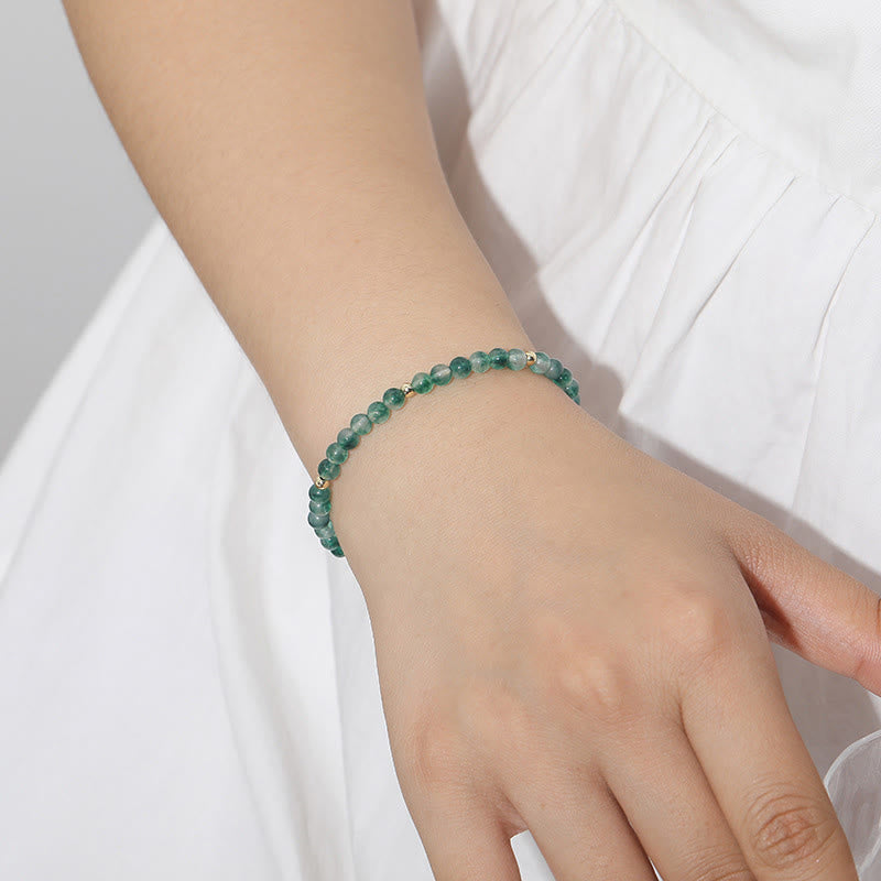 Buddha Stones 14 Karat vergoldetes natürliches Moosachat-Heilarmband - image 4