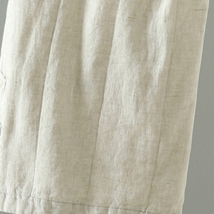 Buddha Stones, bestickte Froschknopf-Damenhose mit weitem Bein und Taschen - image 8