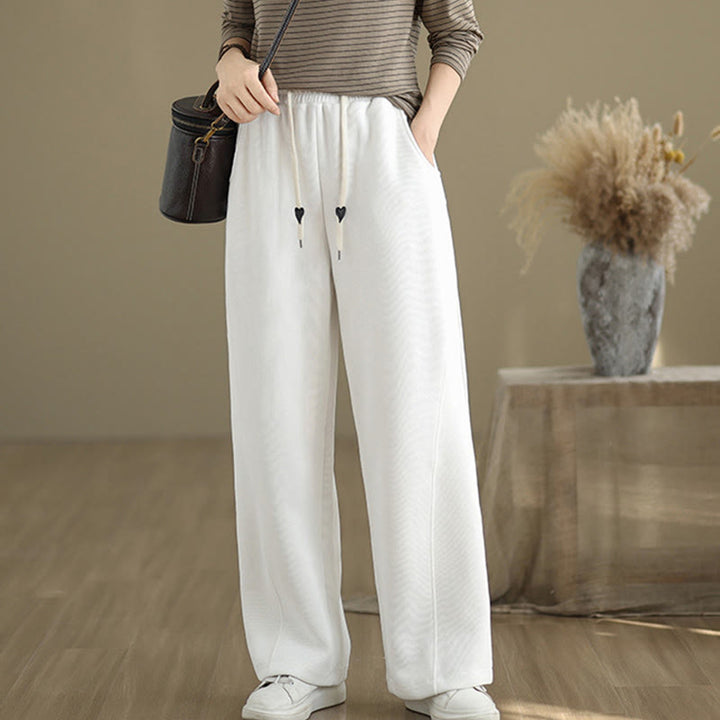 Buddha Stones Damen-Hose mit weitem Bein, weitem Bein und Taschen, einfarbig mit Kordelzug - image 19