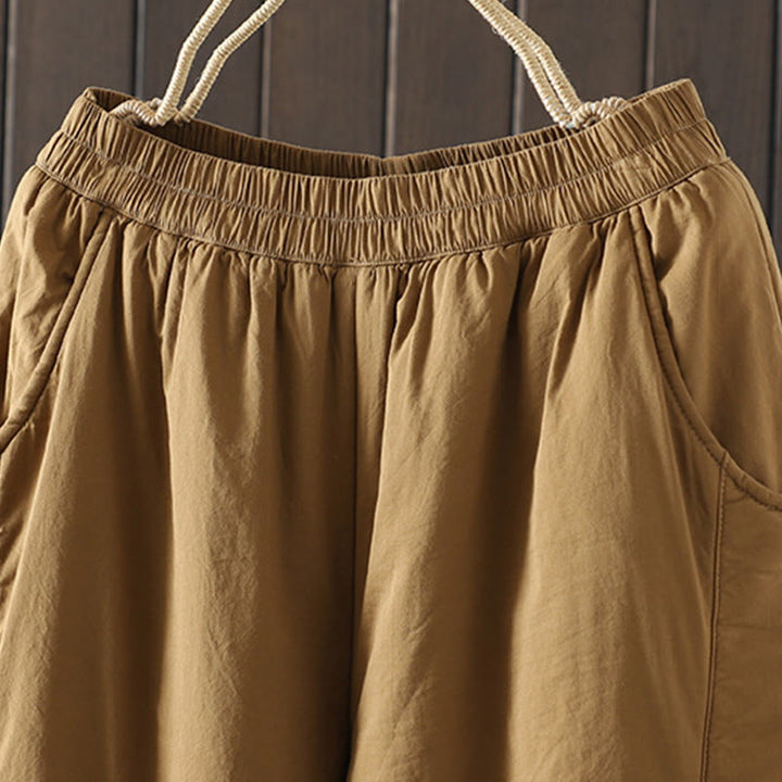 Buddha Stones Schlichte, warme Damen-Haremshose mit Taschen - image 6