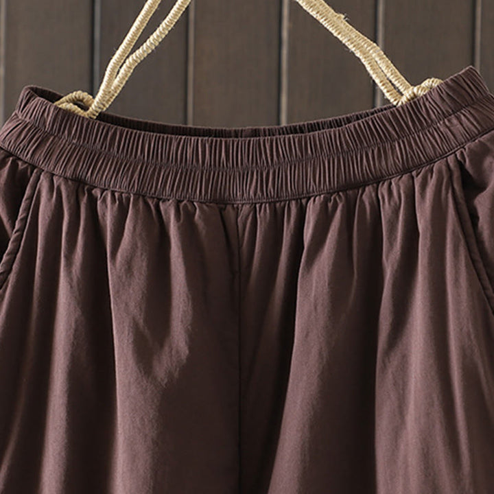 Buddha Stones Schlichte, warme Damen-Haremshose mit Taschen - image 9