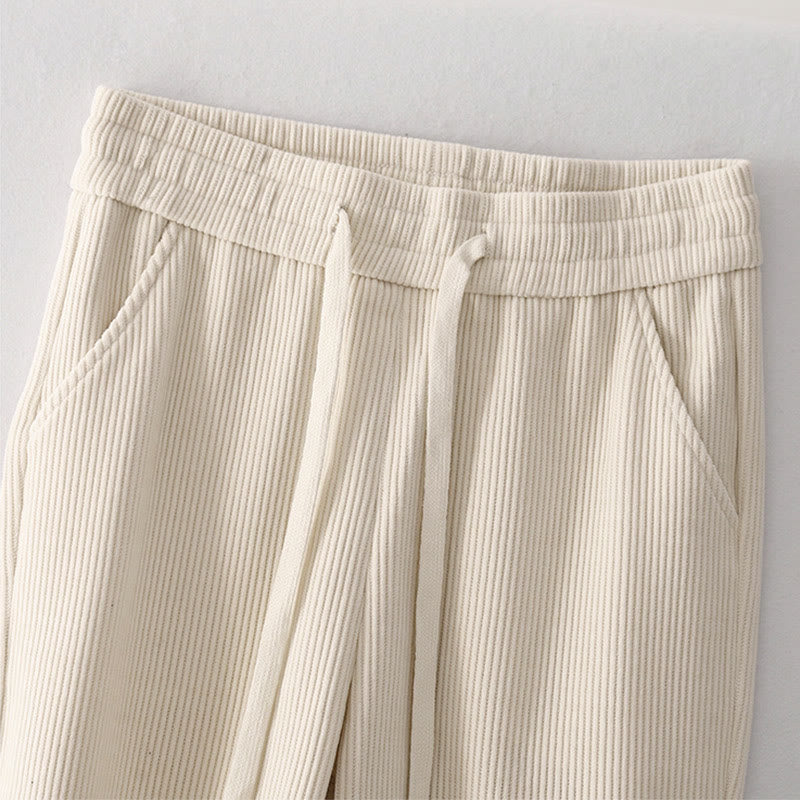 Buddha Stones Lässige Cordhose mit Baumwollpolsterung für Damen mit Taschen - image 7