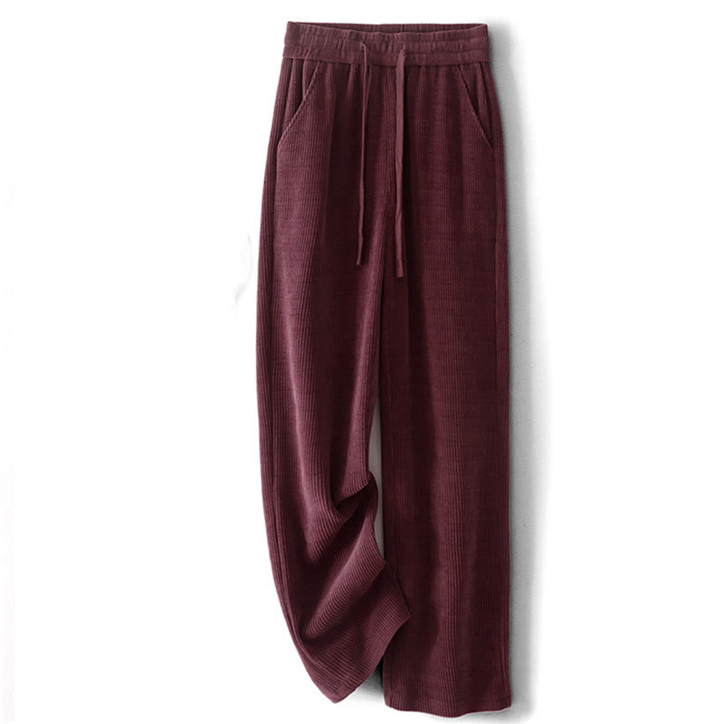 Buddha Stones Lässige Cordhose mit Baumwollpolsterung für Damen mit Taschen - image 17