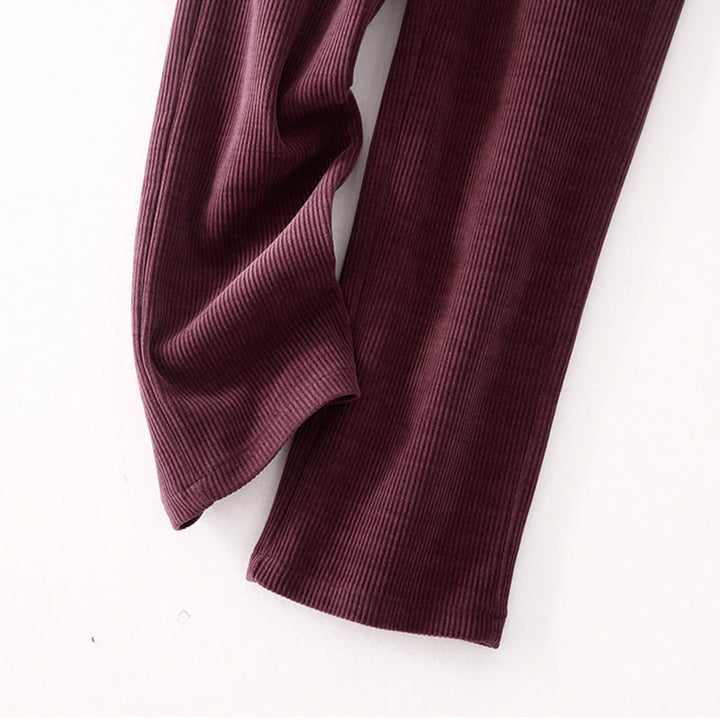 Buddha Stones Lässige Cordhose mit Baumwollpolsterung für Damen mit Taschen - image 19
