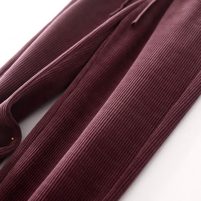 Buddha Stones Lässige Cordhose mit Baumwollpolsterung für Damen mit Taschen - image 18