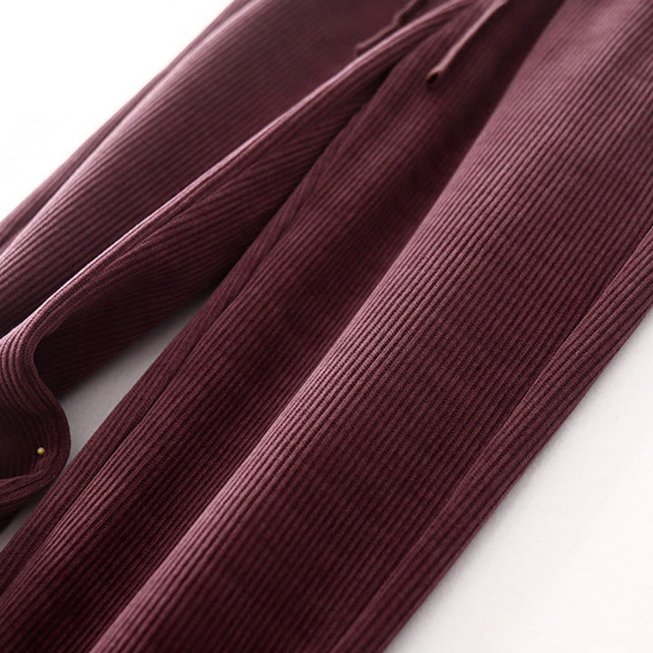 Buddha Stones Lässige Cordhose mit Baumwollpolsterung für Damen mit Taschen - image 18