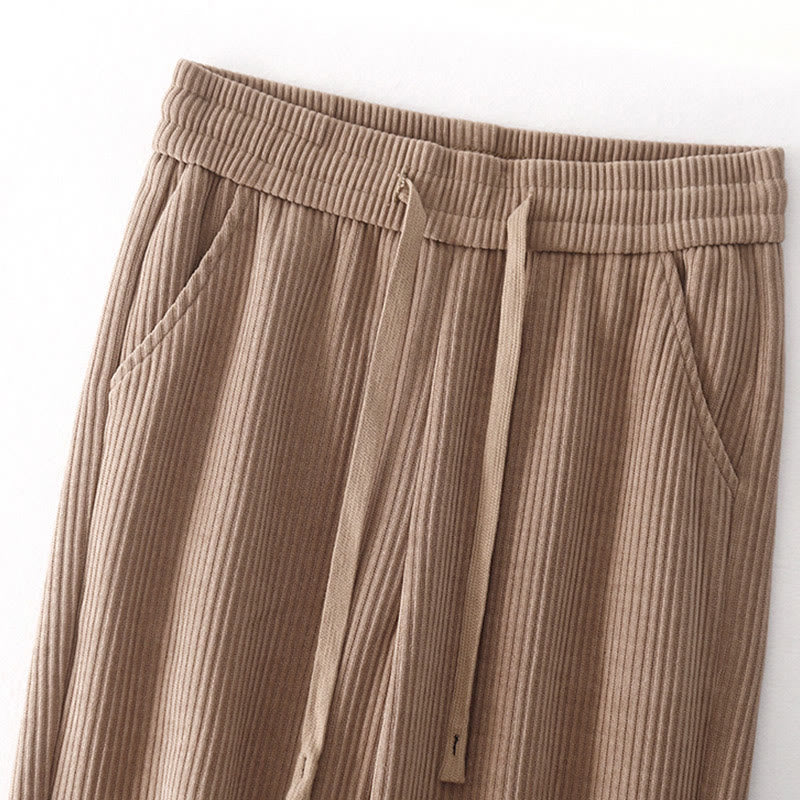 Buddha Stones Lässige Cordhose mit Baumwollpolsterung für Damen mit Taschen - image 26