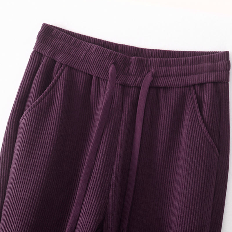 Buddha Stones Lässige Cordhose mit Baumwollpolsterung für Damen mit Taschen - image 31