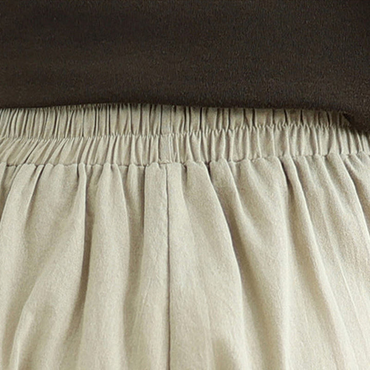 Buddha Stones Lässige Baumwollhose mit geradem Bein und Taschen für Damen - image 7