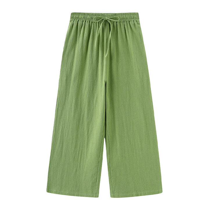 Buddha Stones ​​2-teiliges Set: Langarmshirt mit Taschen, Caprihose mit Kordelzug, Meditationskleidung aus Baumwolle für Damen - image 3