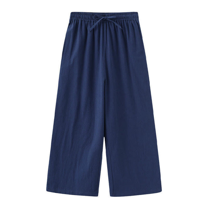 Buddha Stones ​​2-teiliges Set: Langarmshirt mit Taschen, Caprihose mit Kordelzug, Meditationskleidung aus Baumwolle für Damen - image 33