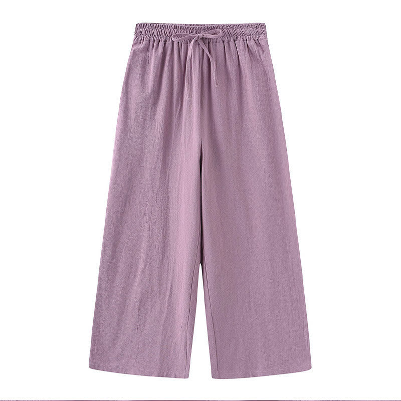 Buddha Stones ​​2-teiliges Set: Langarmshirt mit Taschen, Caprihose mit Kordelzug, Meditationskleidung aus Baumwolle für Damen - image 57