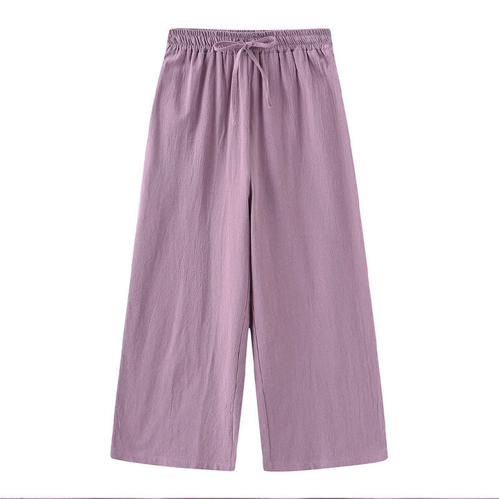 Buddha Stones ​​2-teiliges Set: Langarmshirt mit Taschen, Caprihose mit Kordelzug, Meditationskleidung aus Baumwolle für Damen - image 57