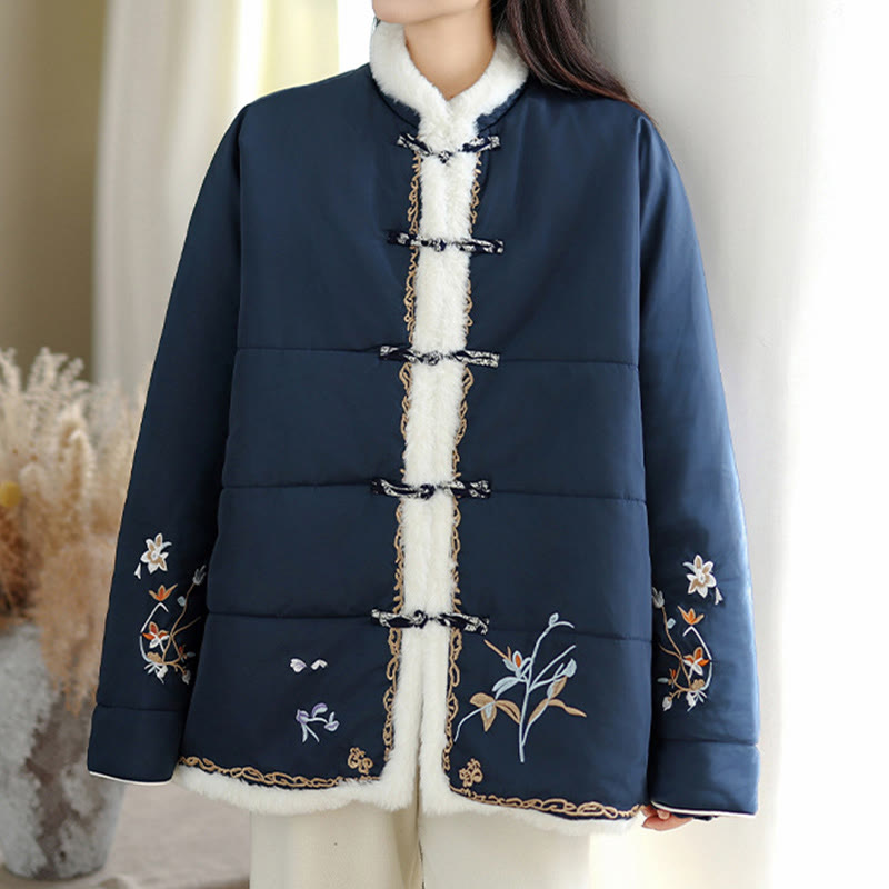 Buddha Stones Damen Langarmjacke aus dicker Baumwolle mit Taschen - image 4