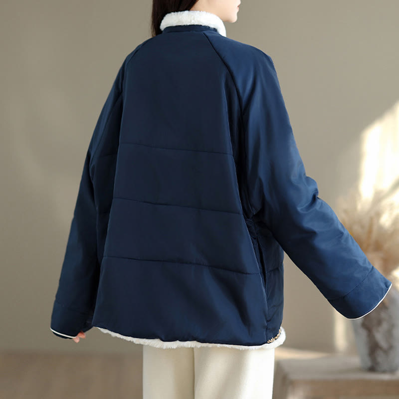Buddha Stones Damen Langarmjacke aus dicker Baumwolle mit Taschen - image 5