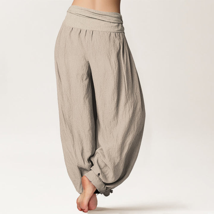 Buddha Stones Zen Buddhistisches Muster Damen Haremshose aus Baumwolle mit elastischer Taille - image 13
