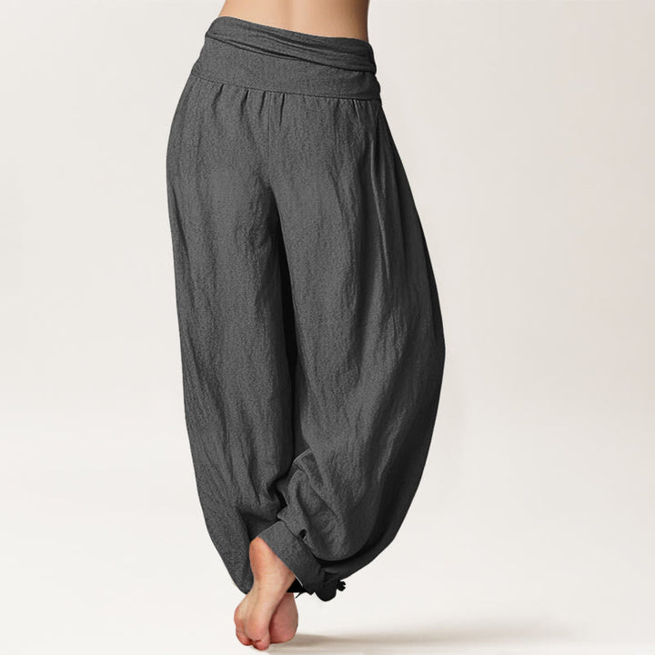 Buddha Stones Yin Yang Handmuster Damen Haremshose aus Baumwolle mit elastischer Taille - image 10