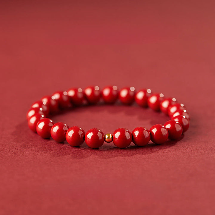 Buddha Stones 925 Sterling Silber Zinnober Perlen Segensarmband - 8 mm Imperial Cinnabar & 5 mm 925 Sterling Silber - image 9
