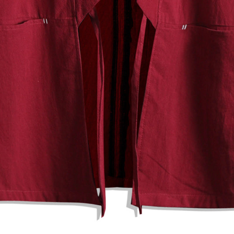 Buddha Stones , einfarbige, geschnürte Dreiviertelarm-Jacke mit offener Vorderseite, Herrenkimono - image 12