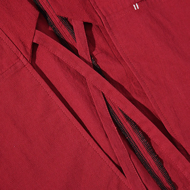 Buddha Stones , einfarbige, geschnürte Dreiviertelarm-Jacke mit offener Vorderseite, Herrenkimono - image 10