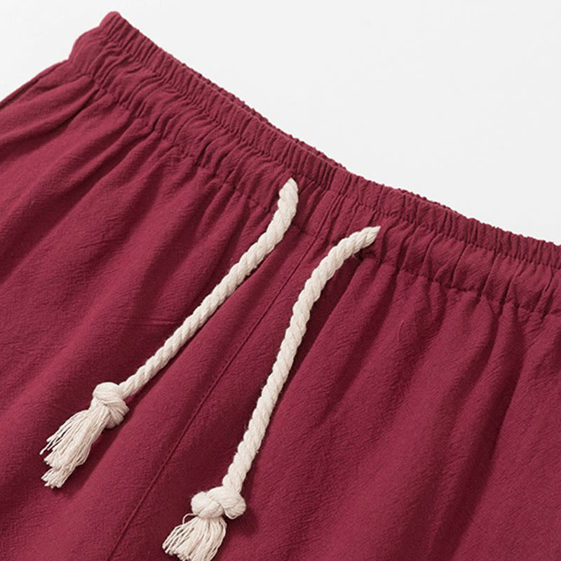 Buddha Stones 2-teiliges schlichtes Herren-Set mit Froschknöpfen, langärmelig, Baumwollhemd und Hose mit Taschen - image 10