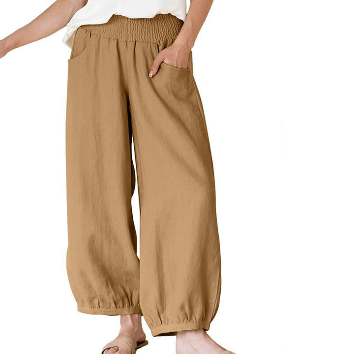 Buddha Stones Unifarbene Damen-Haremshose mit Taschen - SandyBrown - US12， UK/AU16，EU44 (2XL) - image 10