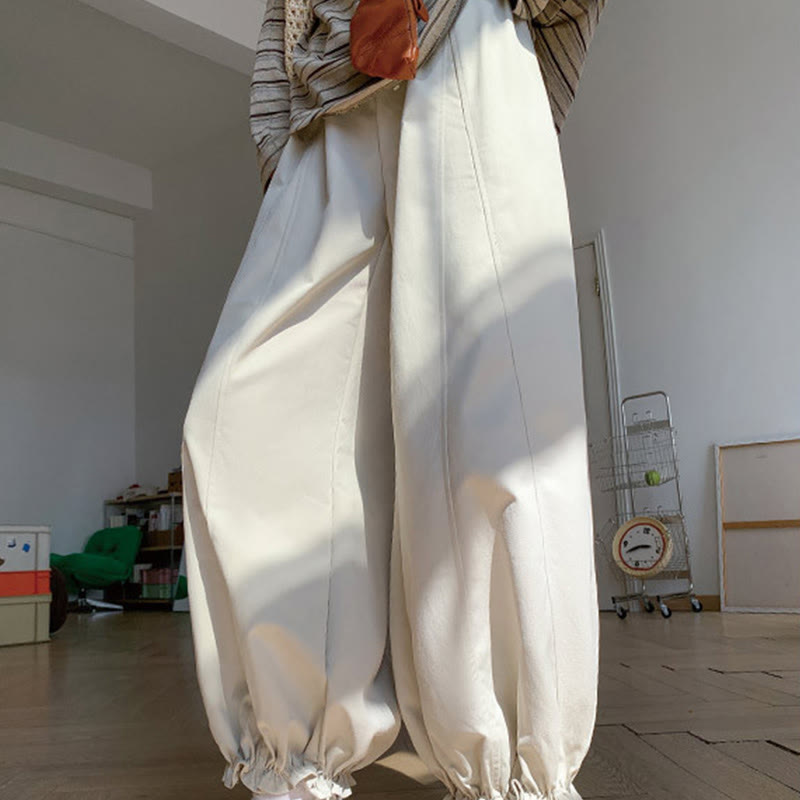 Buddha Stones – einfarbige Damen-Hose mit Kordelzug und Taschen - Weiß - US6， UK/AU10，EU38 (XL) - image 5