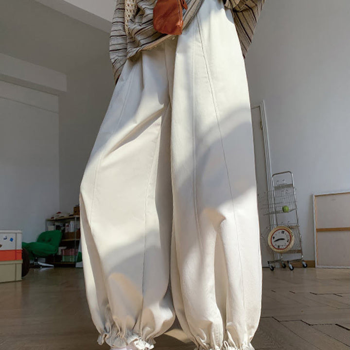 Buddha Stones – einfarbige Damen-Hose mit Kordelzug und Taschen - Weiß - US6， UK/AU10，EU38 (XL) - image 5