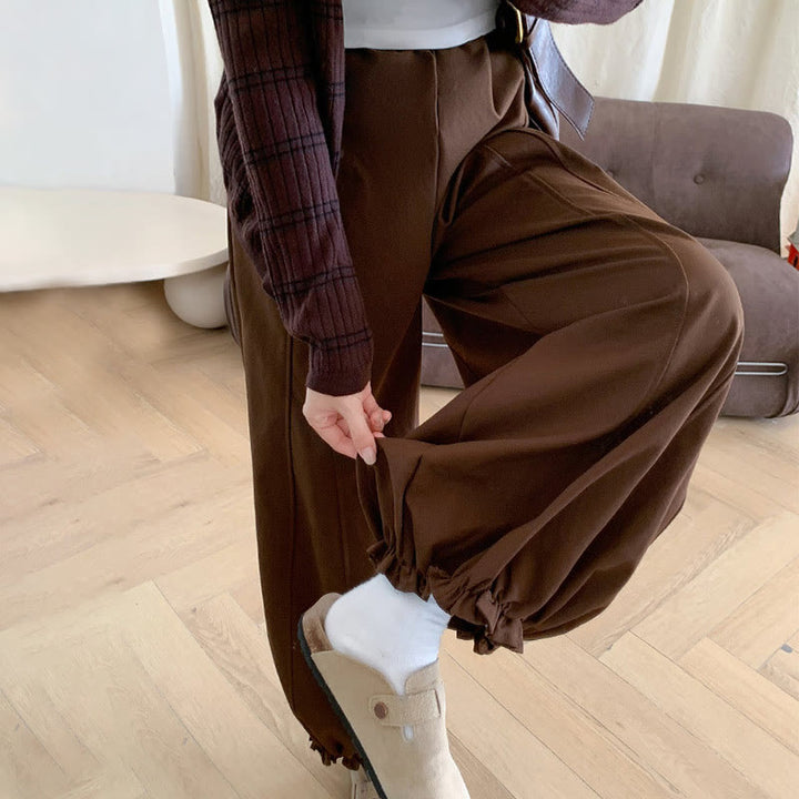 Buddha Stones – einfarbige Damen-Hose mit Kordelzug und Taschen - image 3