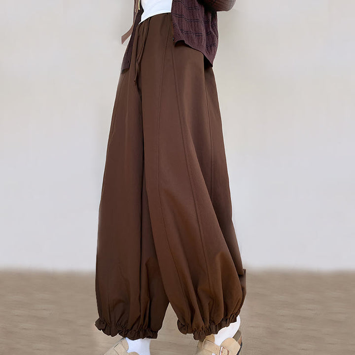 Buddha Stones – einfarbige Damen-Hose mit Kordelzug und Taschen - image 2