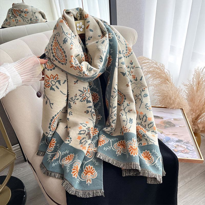 Buddha Stones ​​Verdickt Winter Paisley Blumen Reben Muster Weichen Schal Schal - image 14