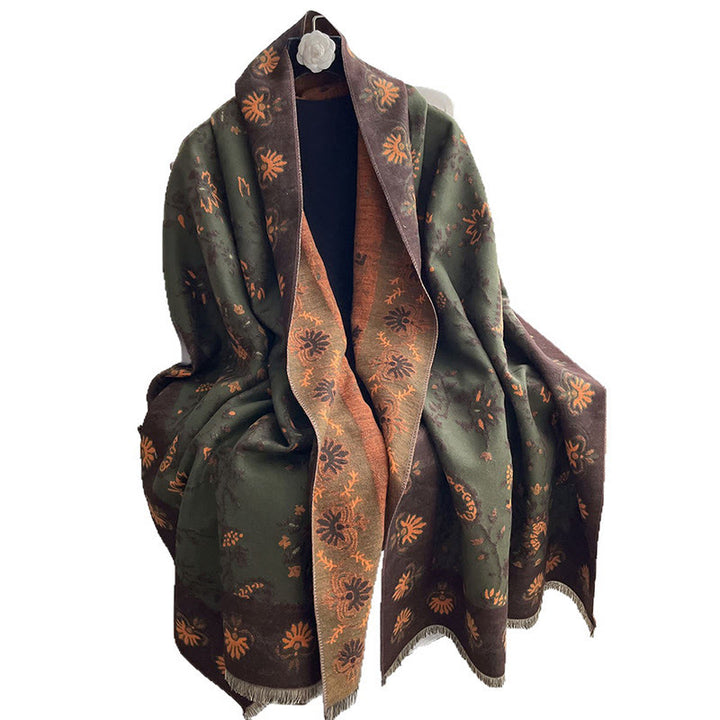 Buddha Stones ​​Verdickt Winter Paisley Blumen Reben Muster Weichen Schal Schal - image 18