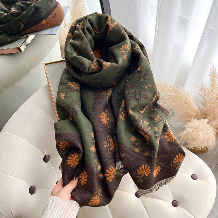 Buddha Stones ​​Verdickt Winter Paisley Blumen Reben Muster Weichen Schal Schal - image 17