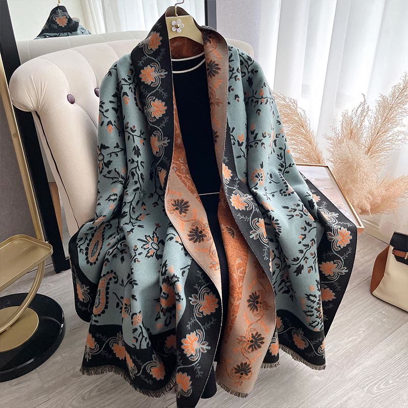 Buddha Stones ​​Verdickt Winter Paisley Blumen Reben Muster Weichen Schal Schal - image 10