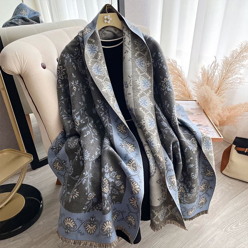 Buddha Stones ​​Verdickt Winter Paisley Blumen Reben Muster Weichen Schal Schal - image 7