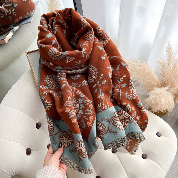 Buddha Stones ​​Verdickt Winter Paisley Blumen Reben Muster Weichen Schal Schal - image 3
