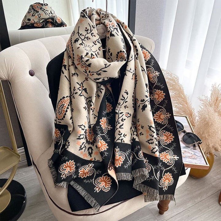 Buddha Stones ​​Verdickt Winter Paisley Blumen Reben Muster Weichen Schal Schal - image 21