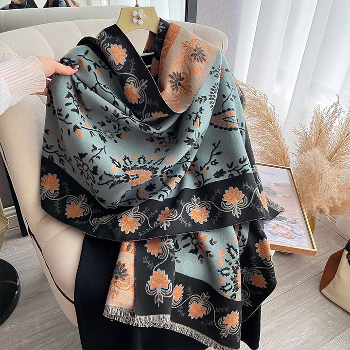 Buddha Stones ​​Verdickt Winter Paisley Blumen Reben Muster Weichen Schal Schal - image 11