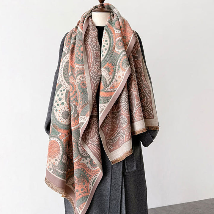 Buddha Stones Winter Ethno-Stil Paisley Geometrie Muster Quasten Weicher Schal Schal - image 15