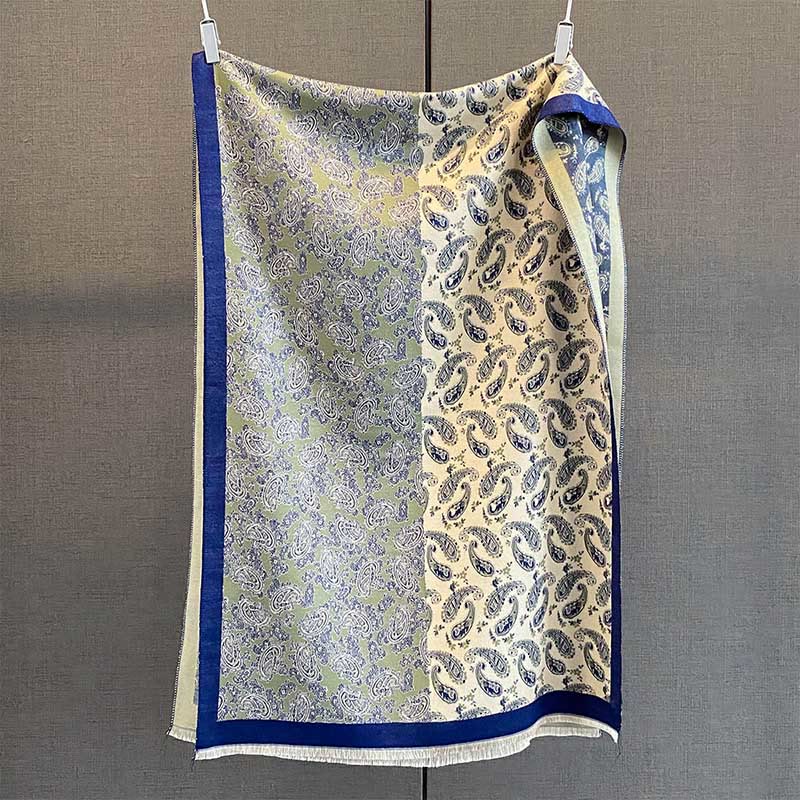 Buddha Stones Thermal Ethnic Paisley Farbkontrast Patchwork Muster Weicher Schal Schal - image 1
