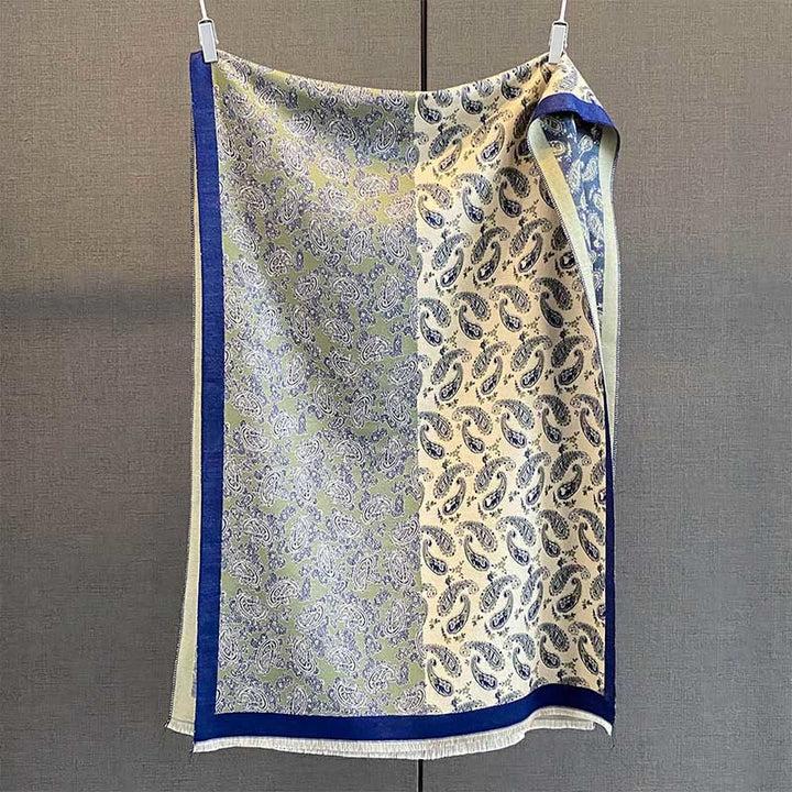 Buddha Stones Thermal Ethnic Paisley Farbkontrast Patchwork Muster Weicher Schal Schal - image 1