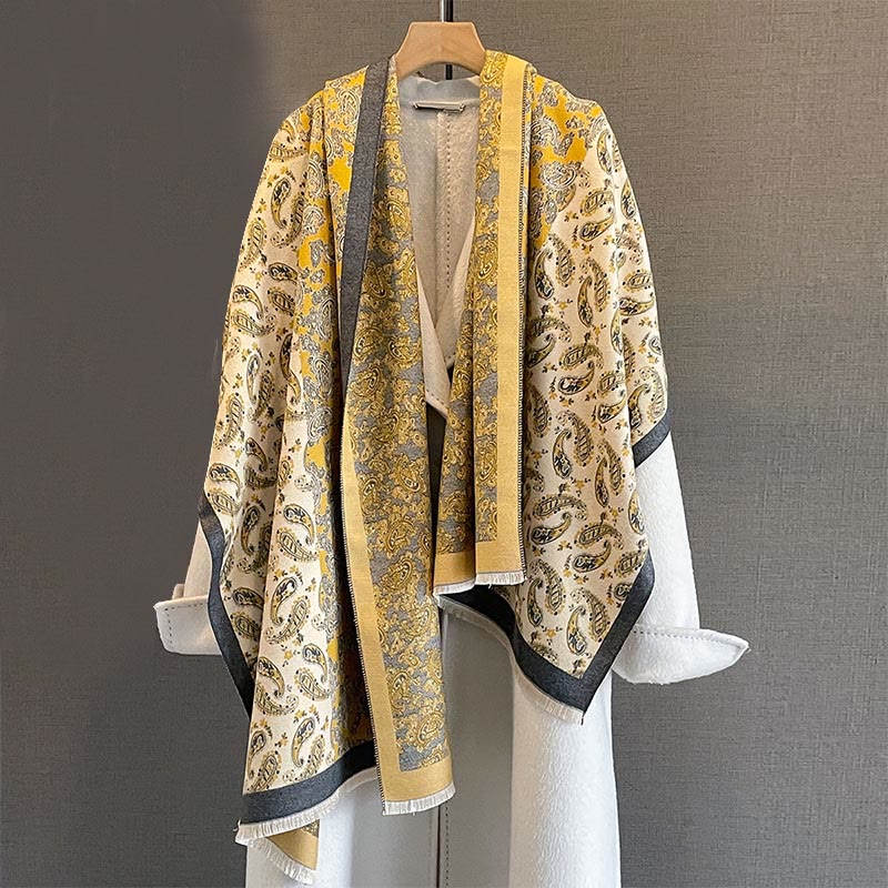 Buddha Stones Thermal Ethnic Paisley Farbkontrast Patchwork Muster Weicher Schal Schal - image 8