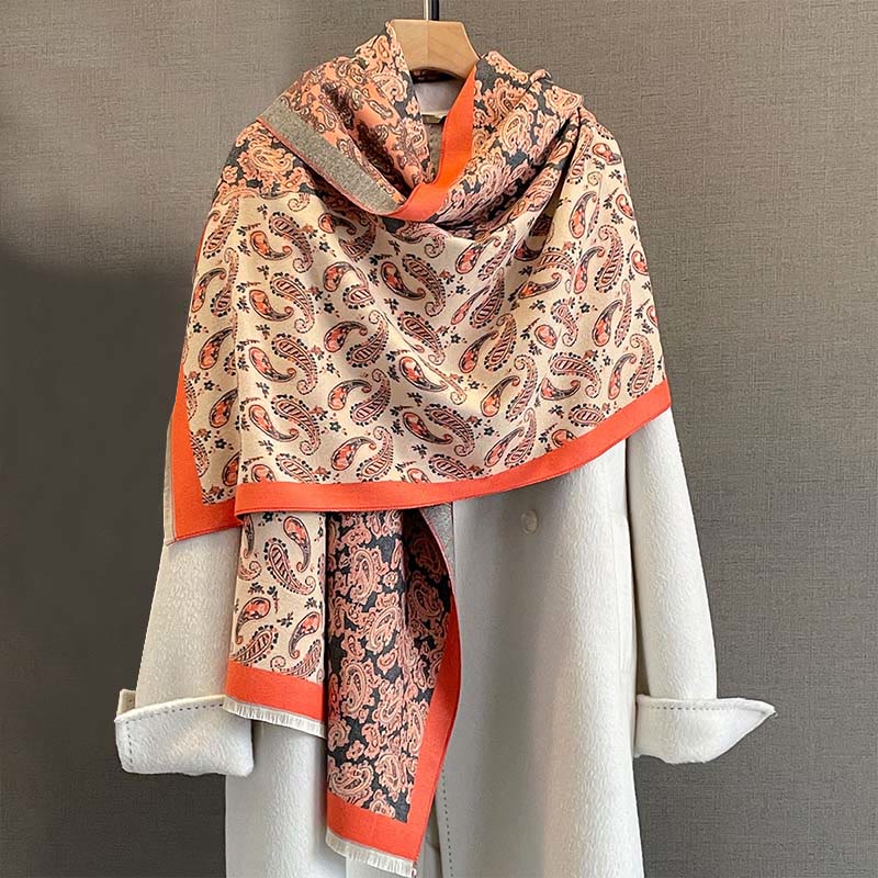 Buddha Stones Thermal Ethnic Paisley Farbkontrast Patchwork Muster Weicher Schal Schal - image 10