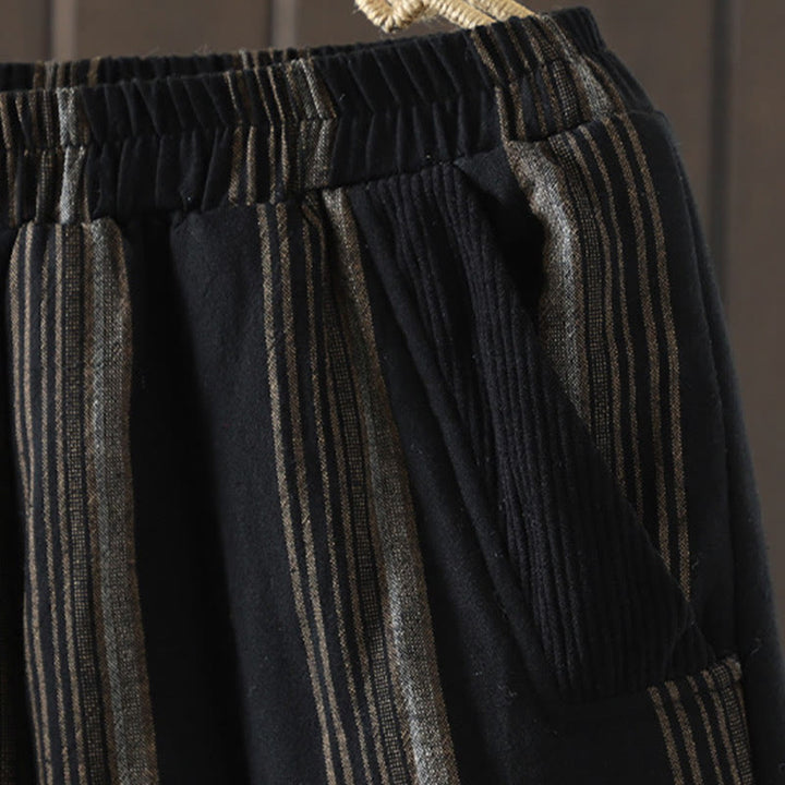 Buddha Stones Commute Thermo-Haremshose aus gestreifter Baumwolle für Damen mit Taschen - image 11