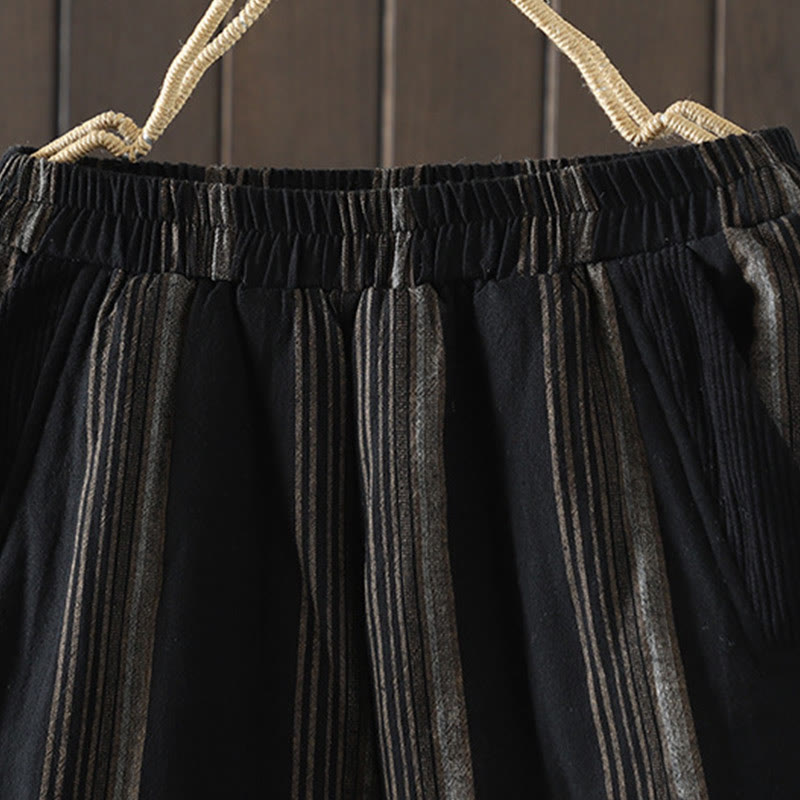 Buddha Stones Commute Thermo-Haremshose aus gestreifter Baumwolle für Damen mit Taschen - image 10