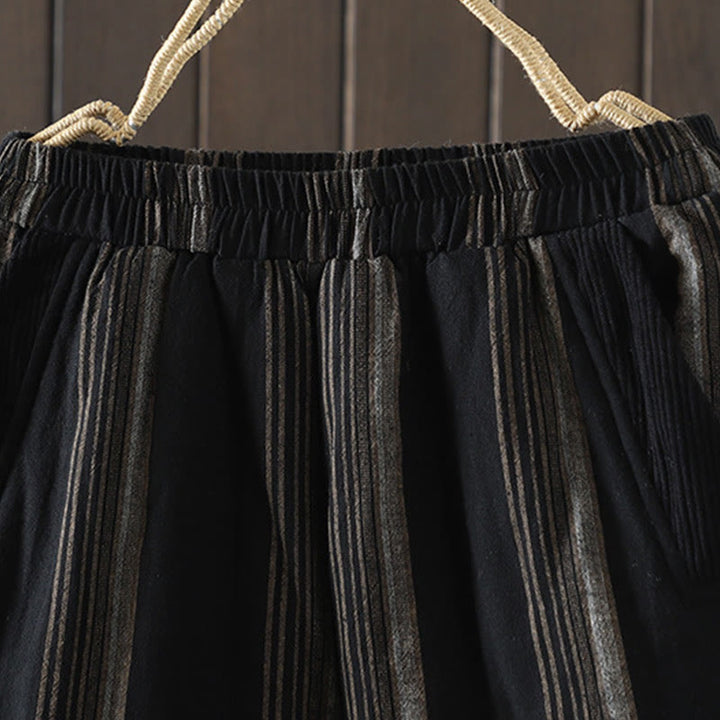 Buddha Stones Commute Thermo-Haremshose aus gestreifter Baumwolle für Damen mit Taschen - image 10