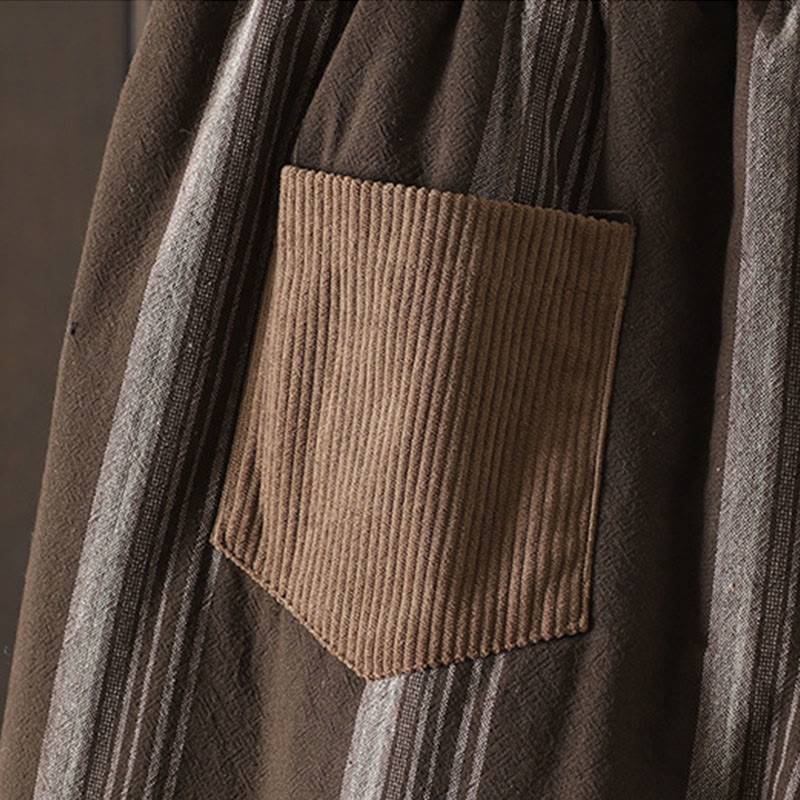 Buddha Stones Commute Thermo-Haremshose aus gestreifter Baumwolle für Damen mit Taschen - image 5